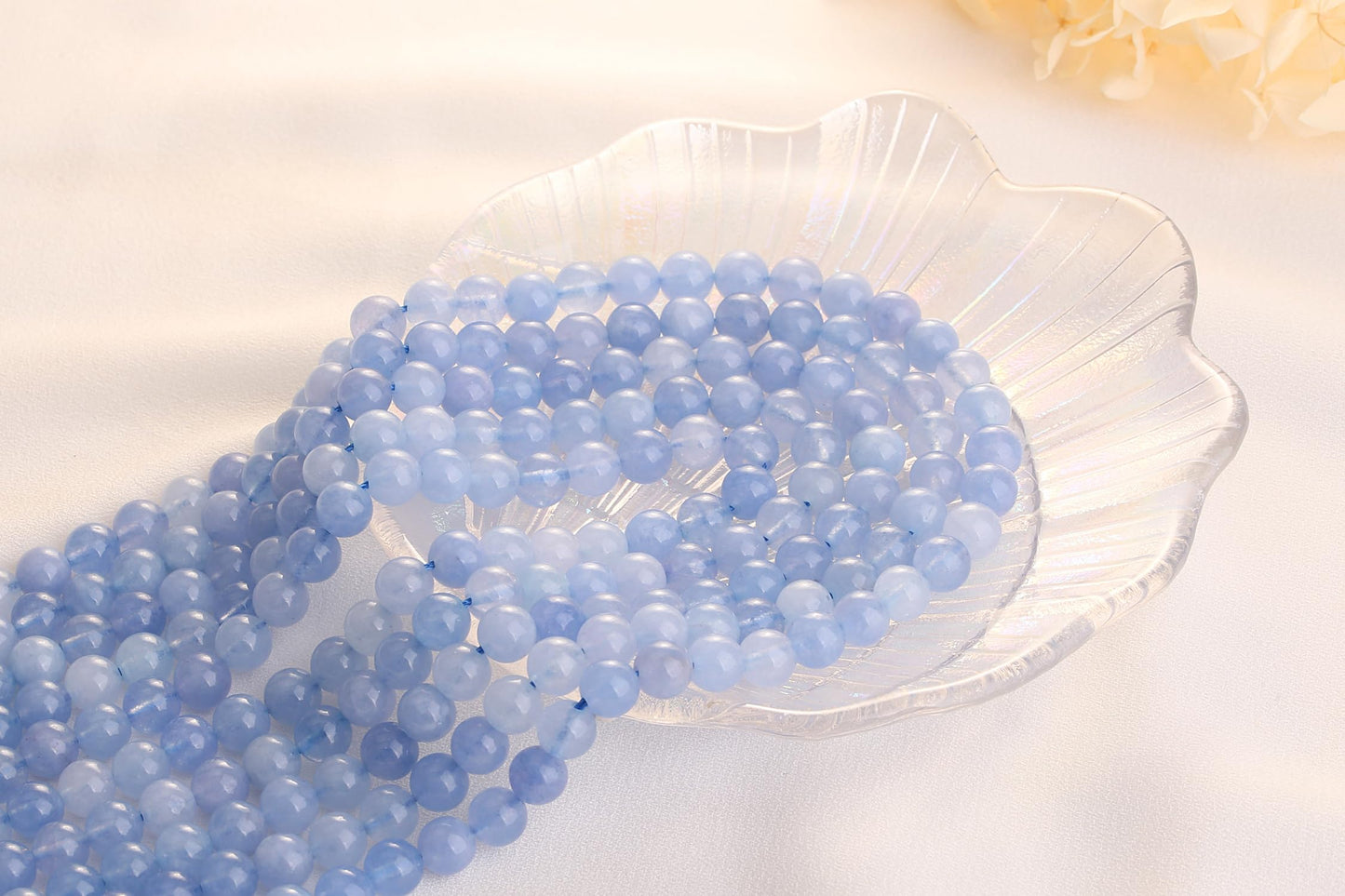 QINJIEJIE 100pcs Aquamarine Beads 8mm Round Loose Blue Crystal Beads for DIY Jewelry Making