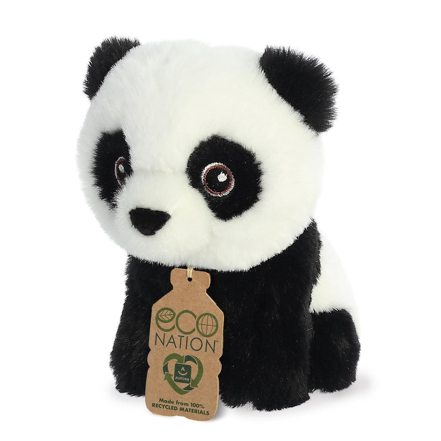 Aurora® Responsibly Made Eco Nation™ Mini Panda Stuffed Animal - Ideal for Playtime Adventures - Perfect for Birthdays or Just Because - Black 5 Inches