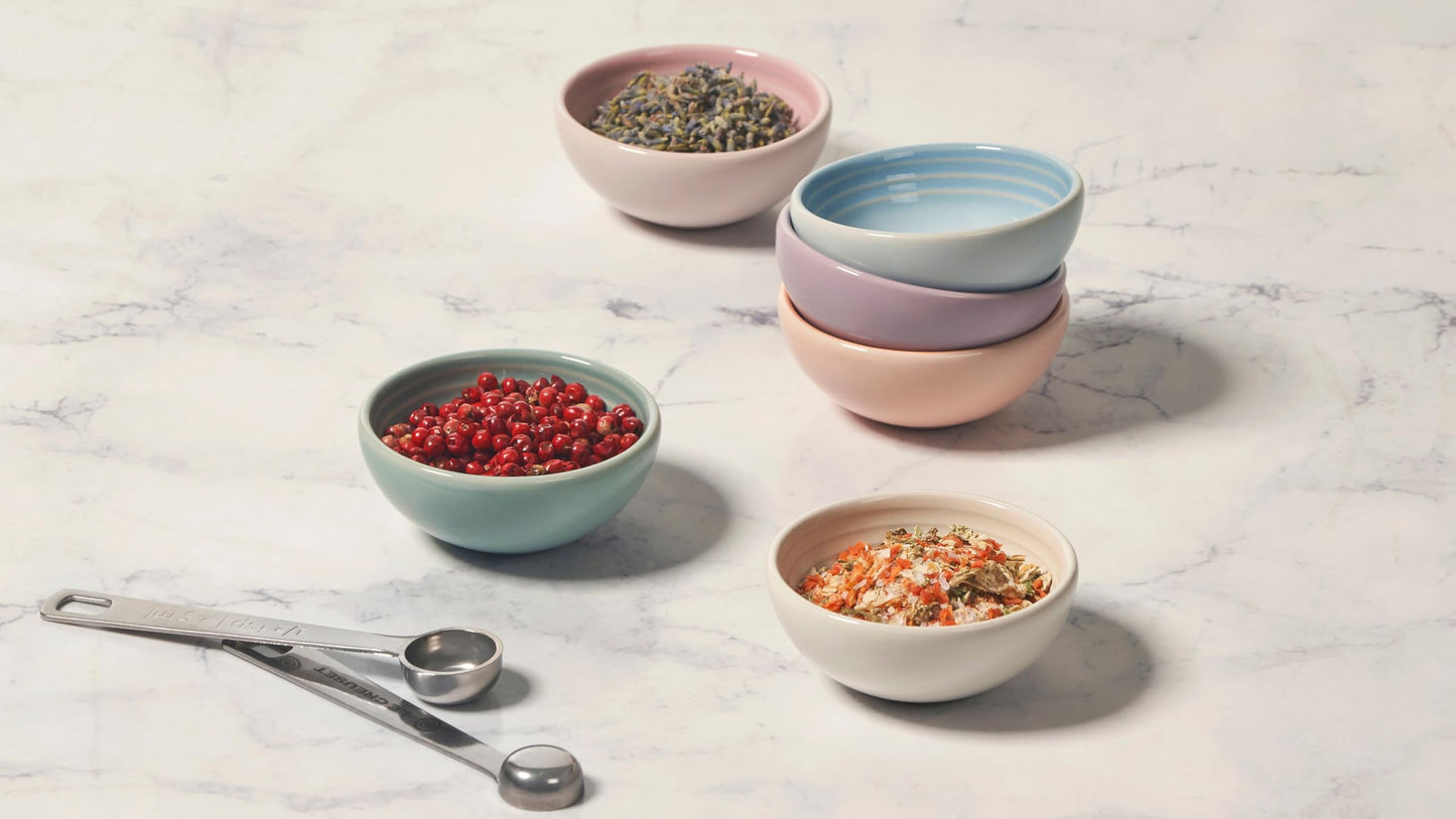 Le Creuset Stoneware Set Of 6 Vancouver Pinch Bowls, Pastel Multi Color