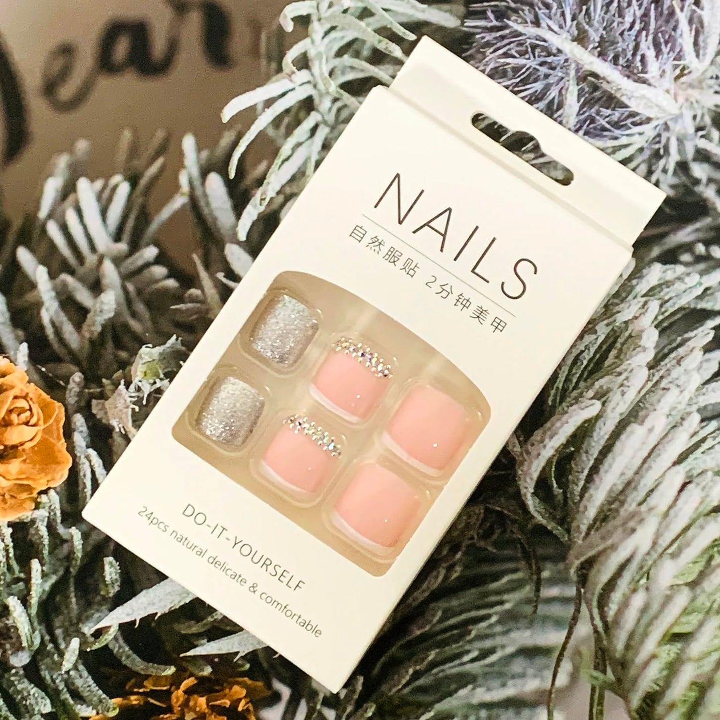 Press-On Rhinestone Toenails, Full Cover Reusable False Nails With Adhesive Tab, Artificial Acrylic Fake Nails for Toe, Glue-On Toenails With Charm, Stick-On Toe Nails for Women