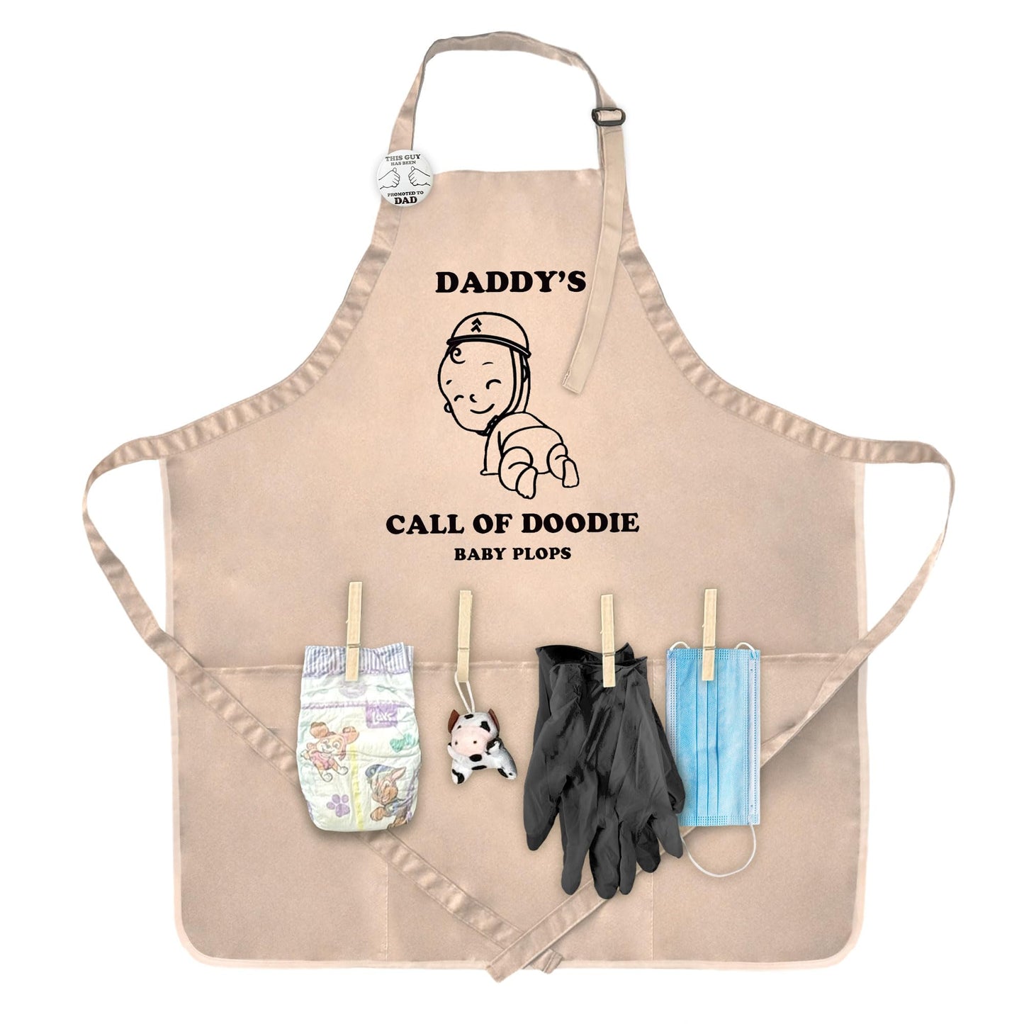 MUNIFICENCE Daddys Call Of Doodie Beige Apron Great Gift for New Dad to be