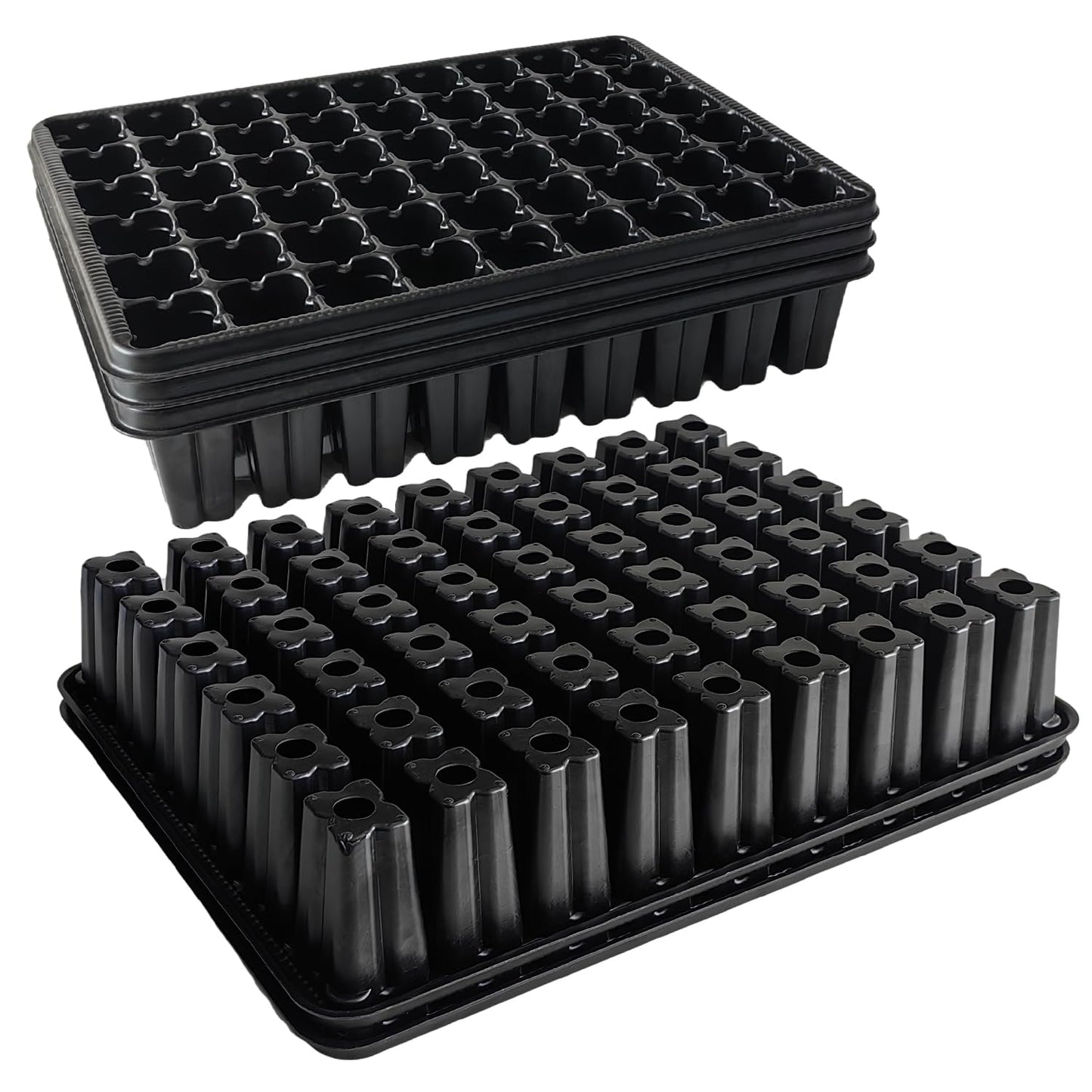 RooTrimmer 54 Cell Seed Starter Trays, 2.8" Deep Plug Tray Seedling for TD377 Nursery Tray, Super Thick Reusable Trays for Easy Transplantation (11.14inch ×14.6 inch, 5-Pack)