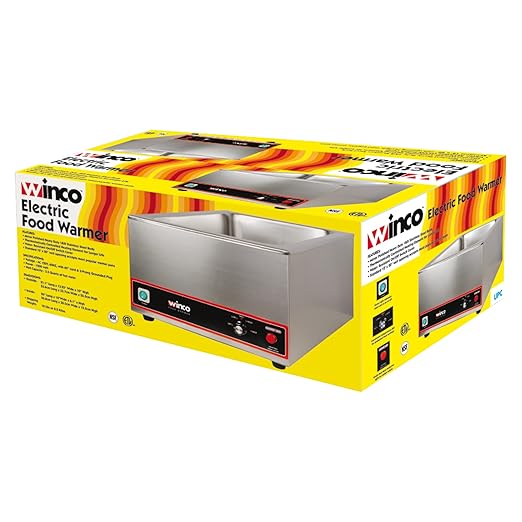 Winco FW-S500 Commercial Portable Steam Table Food Warmer 120V 1200W,Stainless Steel,Large & SPSCF 44197 Size Solid Cover