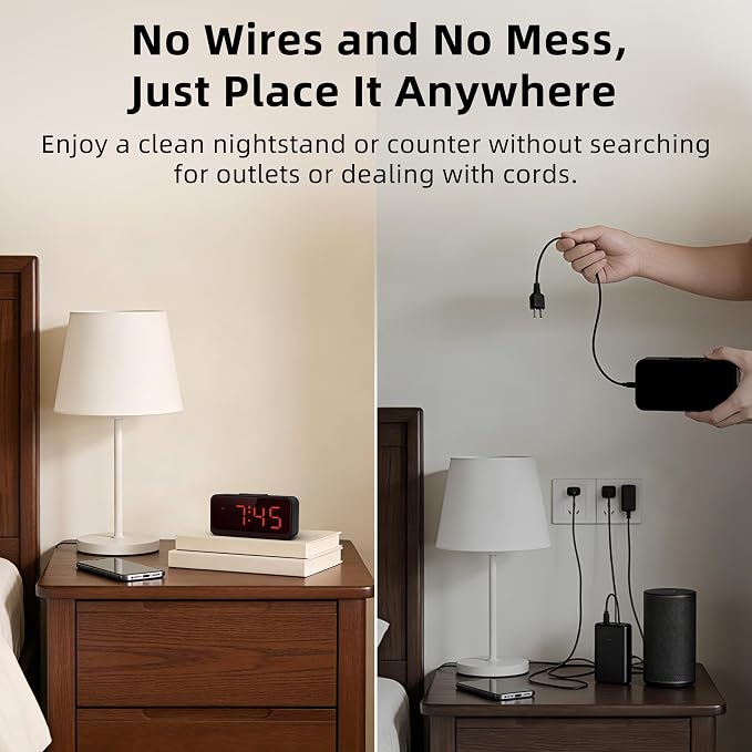 Battery Operated Small Alarm Clock: Compact Cordless Design