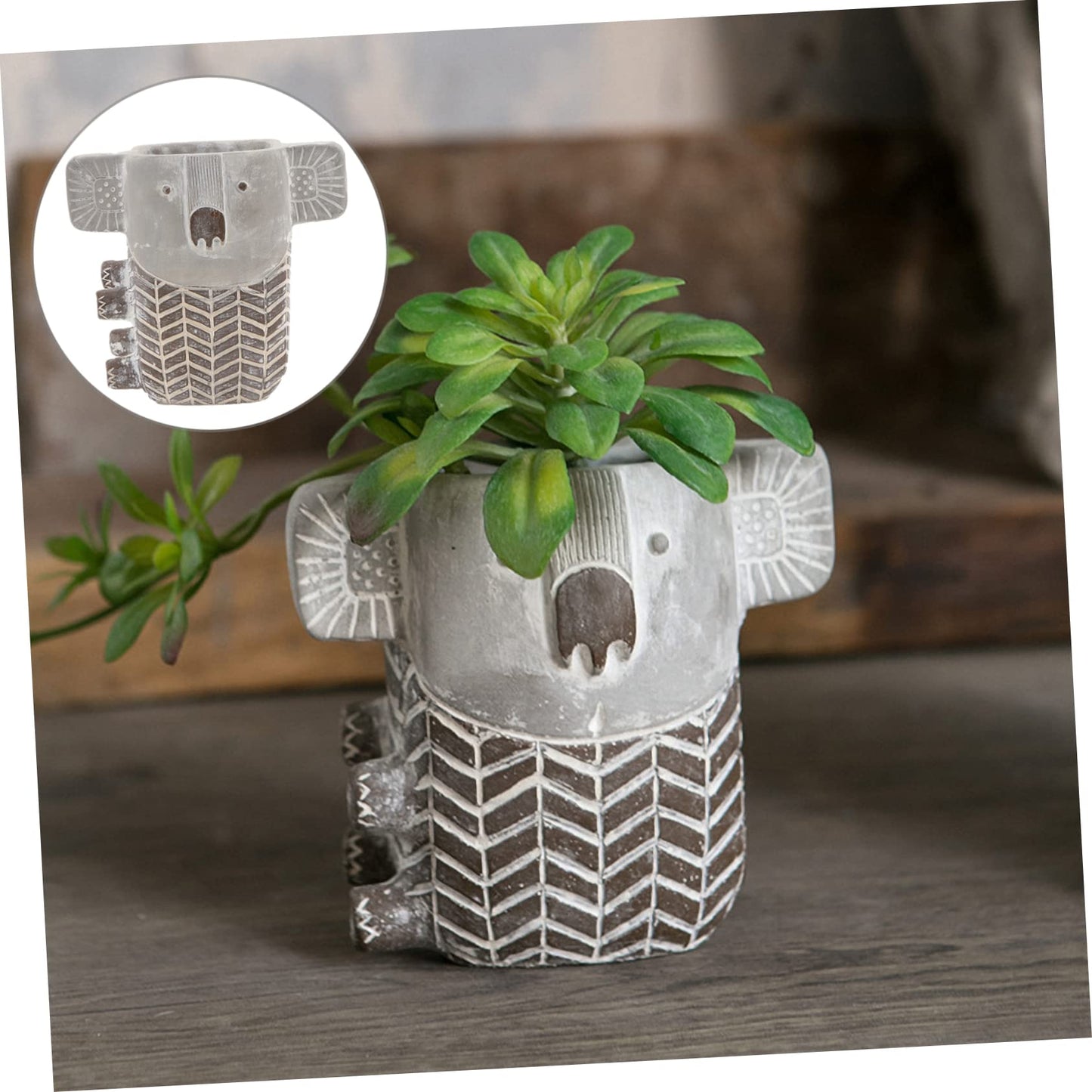 FONDOTIN 1pc Stylish Dark Grey Cement Flower Pot Creative for Garden Decor and Plant Holder Unique for Plant