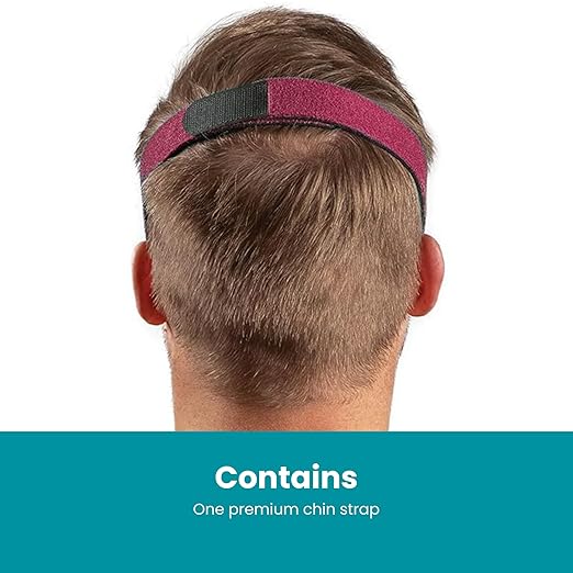 LifeSource Made in USA Universal Chin Strap for CPAP Users, Chin Strap for Snoring Solution, Breathable, Adjustable, Latex Free, Comfortable Sleep Support for Men & Women, Snoring Support, Ruby Red