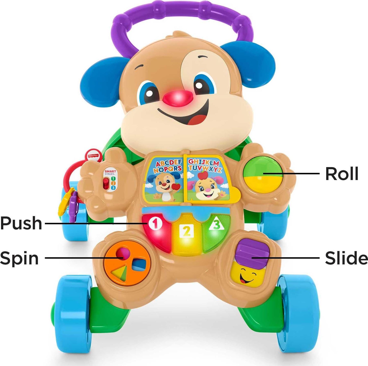 Fisher-Price Baby Toy Laugh & Learn Smart Stages Puppy Walker with Educational Music Lights & Activities for Infants Ages 6+ Months