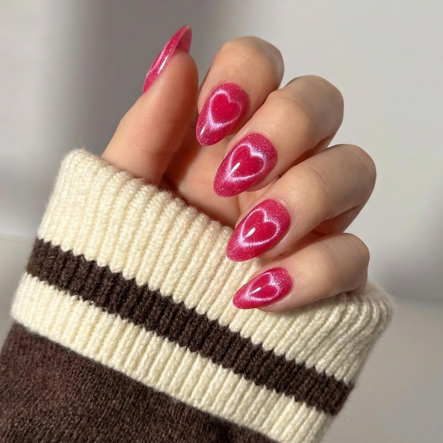 Glamnetic Press-On Nails Bundle - Think in Pink | 3 Short Almond Fake Nails Mixed Pink Hues in Ombré, Velvet & Matte Finishes | Durable, Salon-Quality Nail Kits
