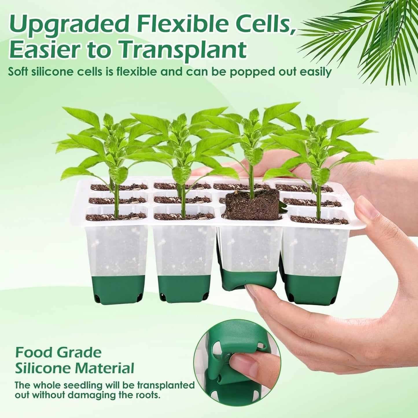 cdmoke Seed Starter Tray, Seed Starting Trays with Adjustable Ventilation Humidity Planting Pot Plant Starter Kit Greenhouse Propagator Biodegradable Seedling Germination Trays Xmas (Green)