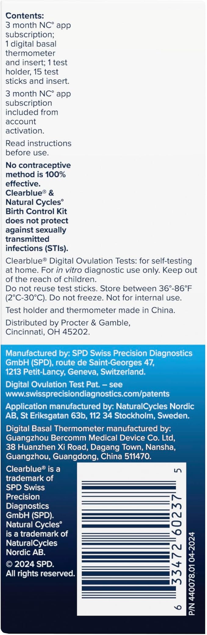 Clearblue & Natural Cycles Hormone-Free Birth Control Kit Starter Pack, 3 Month Subscription to The Natural Cycles app, 15 Digital Ovulation Tests, 1 Digital Basal Thermometer