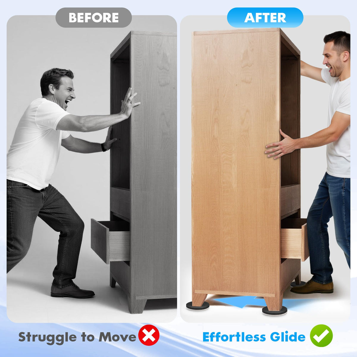 16 Pack Furniture Sliders for Hardwood Floors