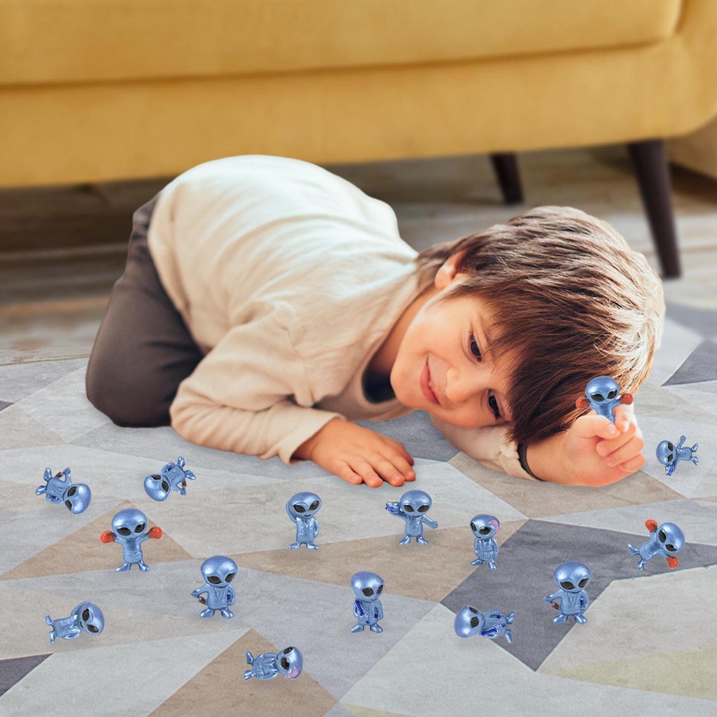ArtCreativity Vinyl Alien Figurines (48pcs) - Fun Space Party Favors, Assorted UFO Poses, Goodie Bag Fillers (Pack of 2)