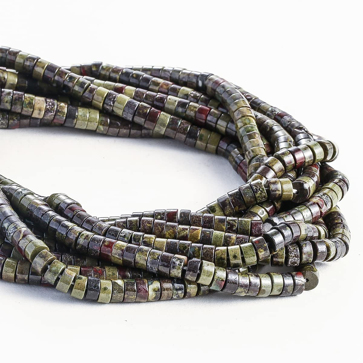 Natural Dragon Blood Stone Spacer Beads 6x3mm 38cm/str Flat Round Loose Semi Gemstone Caps for Making Bracelets Necklace