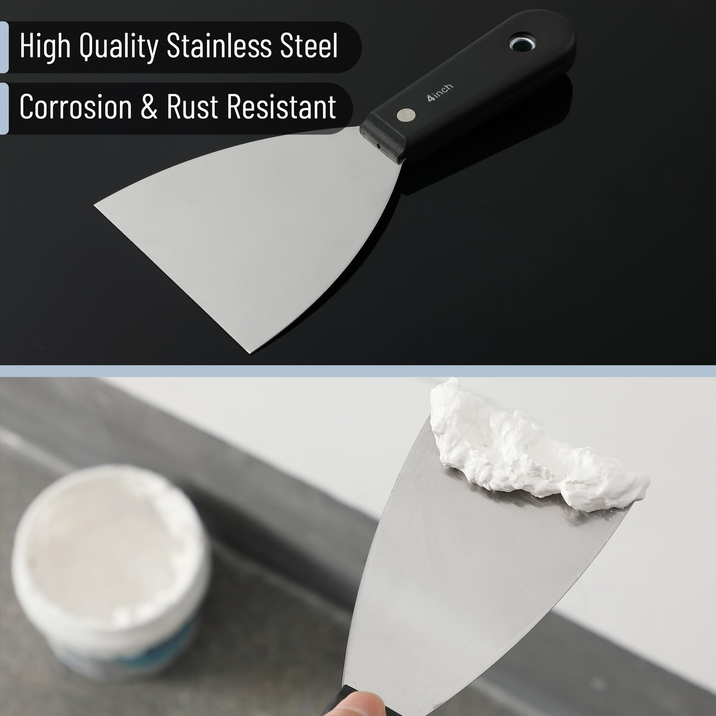 Bates- Putty Knife Set, 7 pcs, Stainless Steel, 1" 1.5" 2" 2.5" 3" 4" 5" Flexible Metal Scraper, Drywall Spackle Knife, Metal Paint Scraper Tool, Putty Knife Scraper, Wall Scraper, Drywall Knife