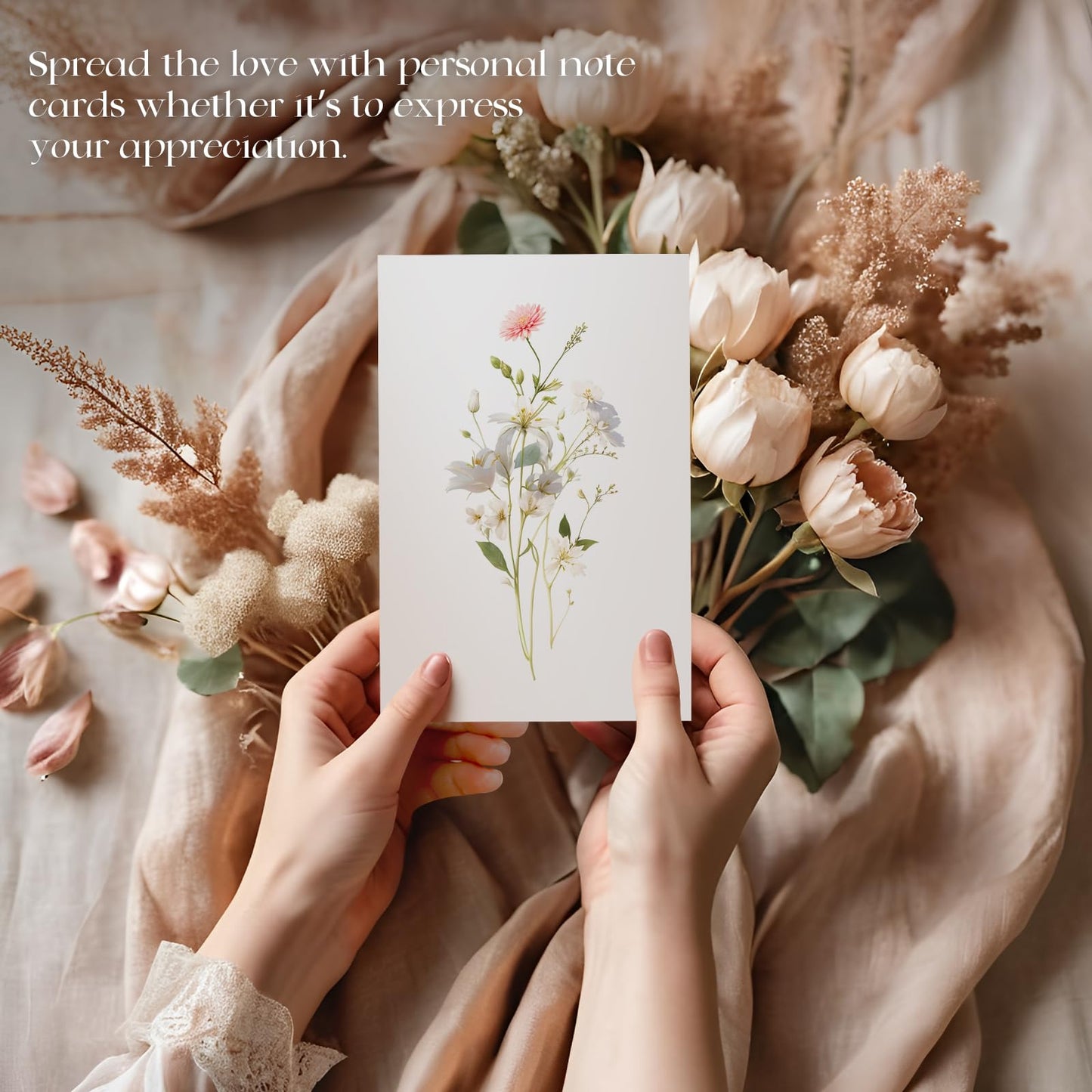 XXINMOH 100 PACK Blank Cards with Envelopes, Blank Greeting Cards 4x6, Beautiful Blank Greeting Cards, Elegant Floral Note Cards with Peel-and-Seal Envelopes, Empty Stationary Set For All Occasions