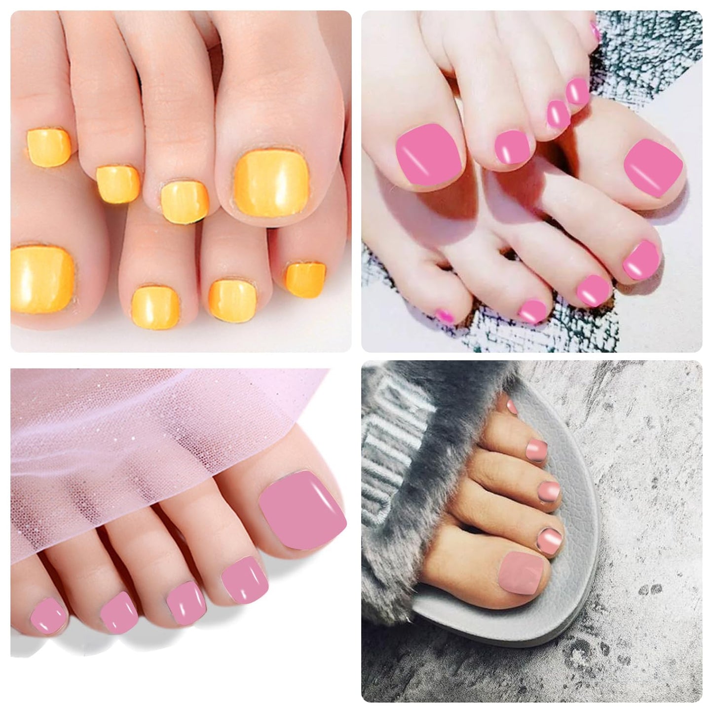 SILPECWEE 20 Sheets Light Color Nail Wraps for Toes Self Adhesive Toenail Polish Strips Gel Nail Strips Stick on Nail Polish Stickers Toenails Stickers Decals Nail Art Design with Nail File