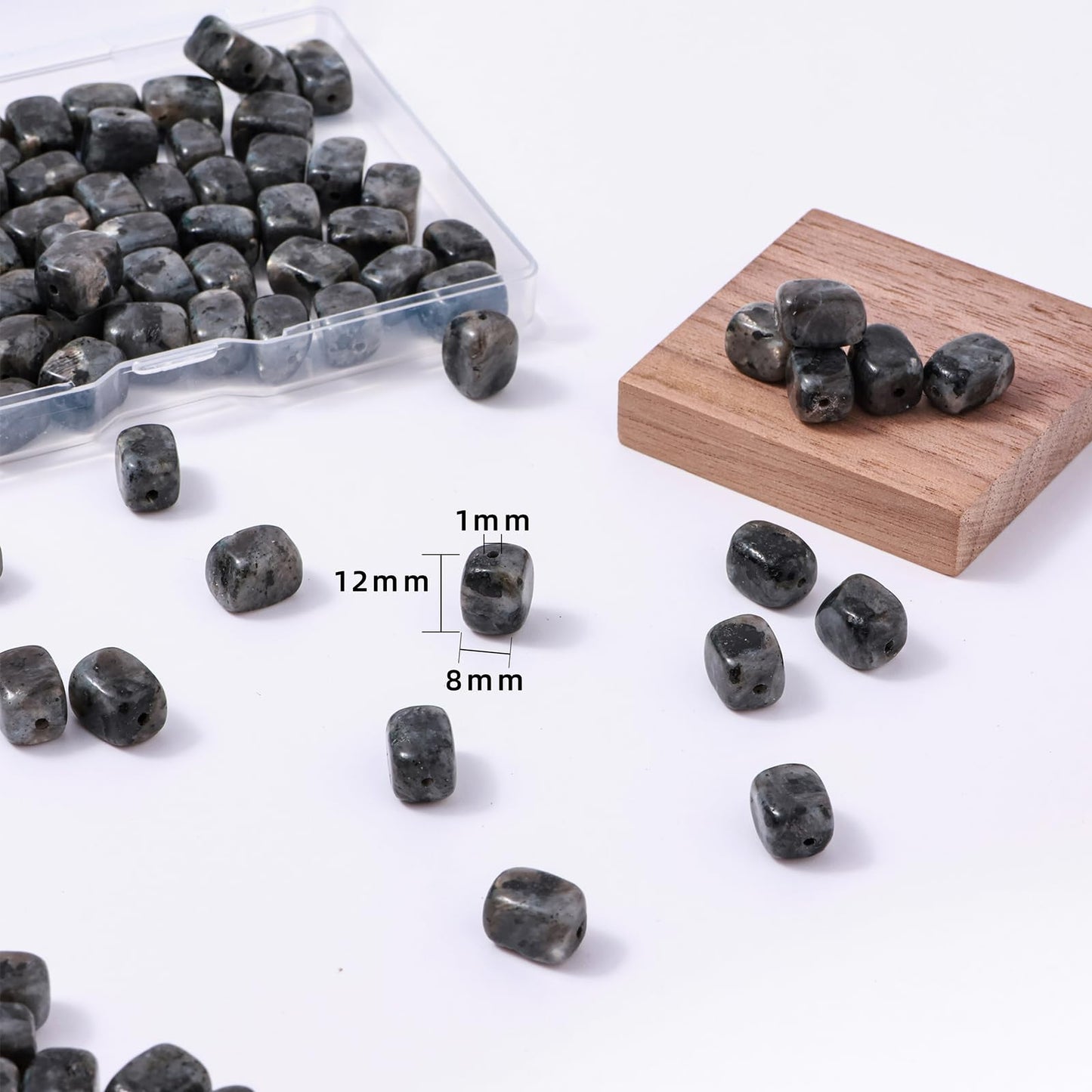 Natural Large Black Spectrolite Cube Stone Beads 8x11mm 38cm/str Loose Semi Gemstone Stone Square Beads for Making Bracelets Necklace