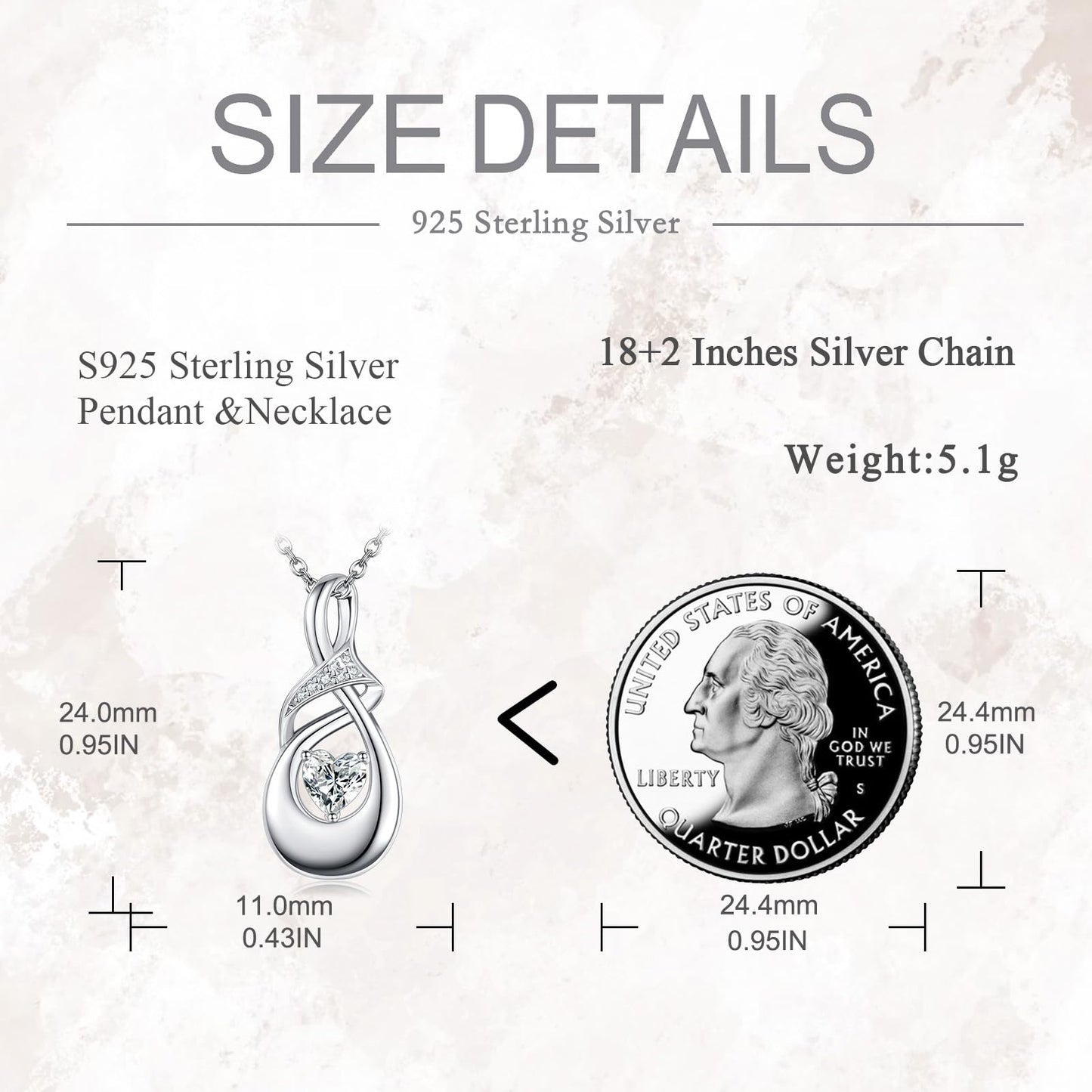 POPLYKE Infinity Ashes Necklace for Women Sterling Silver Cremation Jewelry Urn Necklaces for Ashes for Women Infinity Pendant Heart Cubic Zirconia
