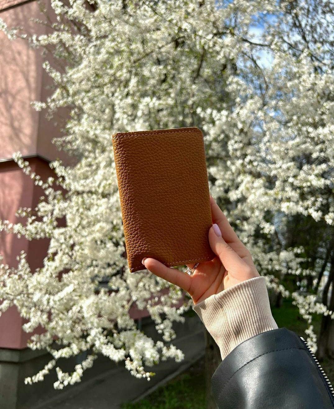 Personalized Leather Passport Cover - Cute Passports Holder - Travel Essentials Gift Idea for Women and Men (Grain Caramel - No Personalization)