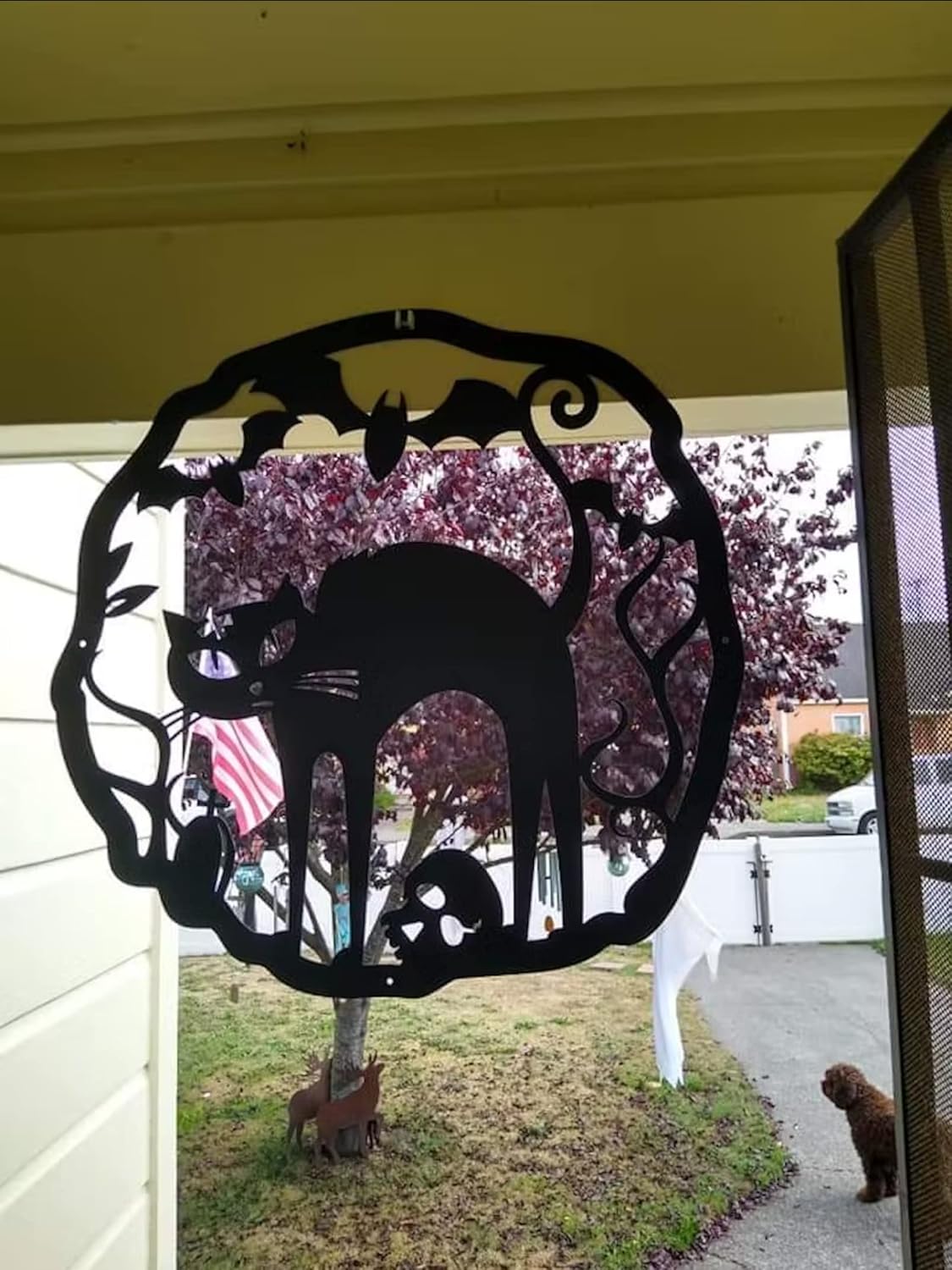 RealSteel Halloween Decoration, Indoor or Outdoor Wreath Front Door Sign, Wall Decor, Door Sign