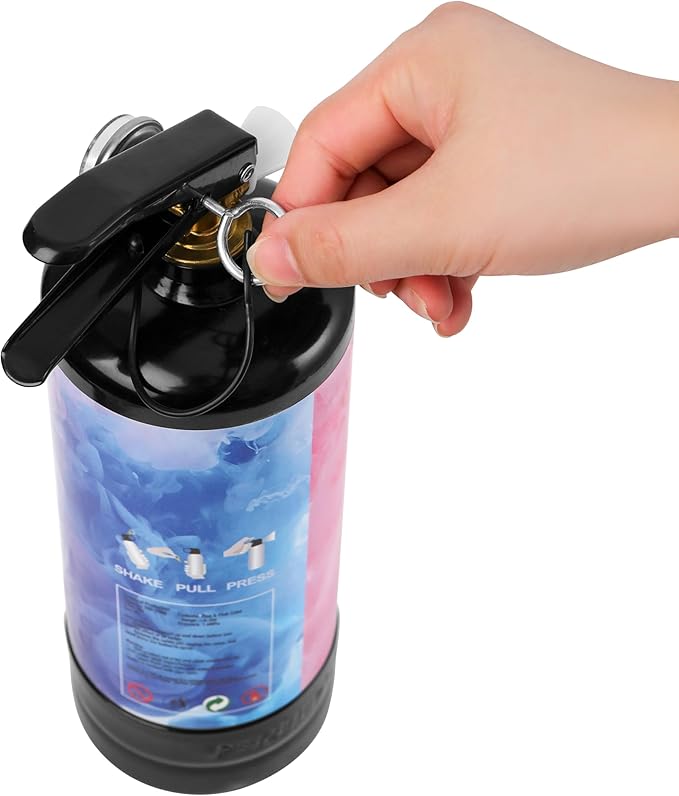 Giant Gender Reveal Fire Extinguisher (2 Pack), 2lb Color Powder Cannon Blasts 20+ Feet, Vibrant Blue Smoke Spray with Non-Toxic Cornstarch, Unique Handheld Party Supplies for Outdoor Baby Reveal