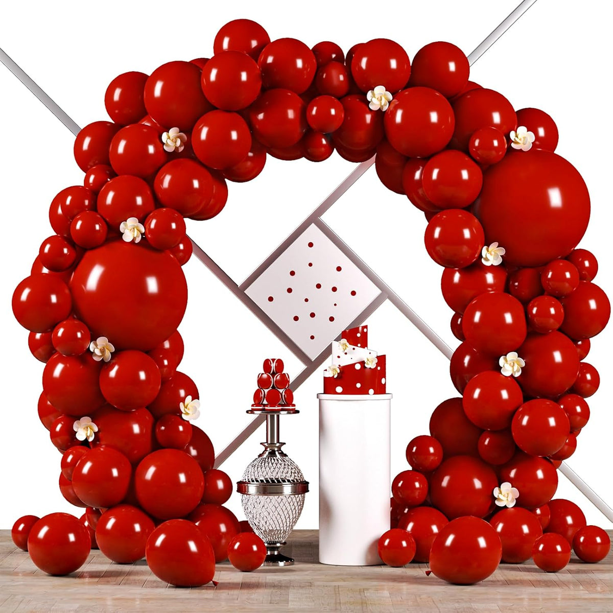 90pack Ruby Balloons Different Size 18/12/10/5 Inch Ruby Balloon Garland Arch Kit for Graduation, Wedding, Birthday, Princess Them, Valentine's Day, Anniversary Party Decorations
