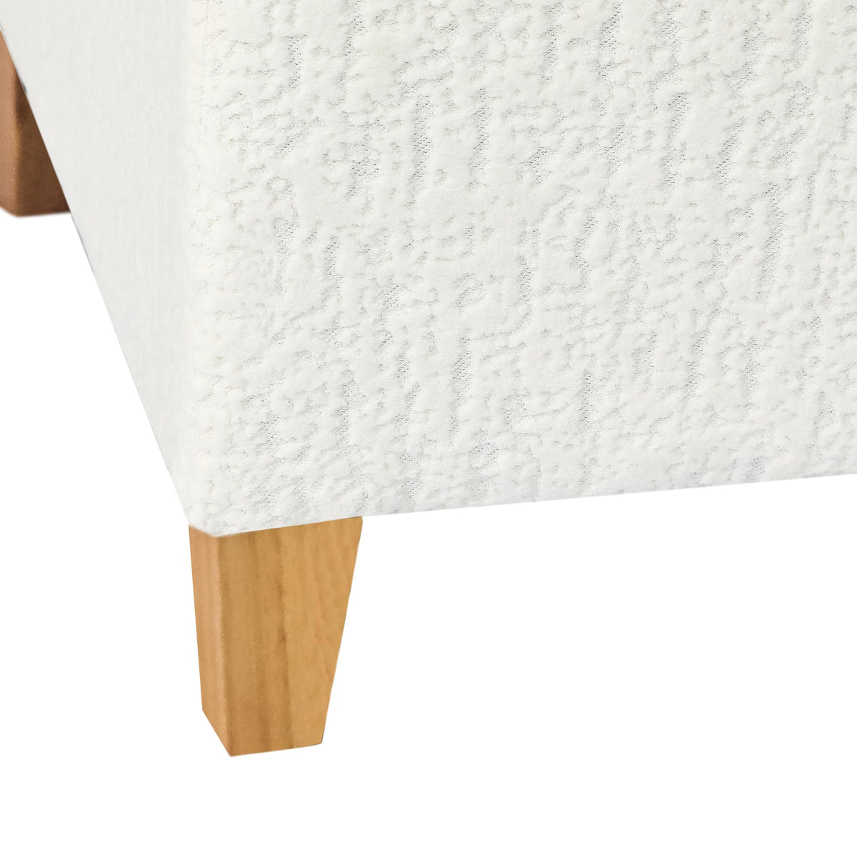 18 Inch High Faux Fur White Cube Ottoman Storage