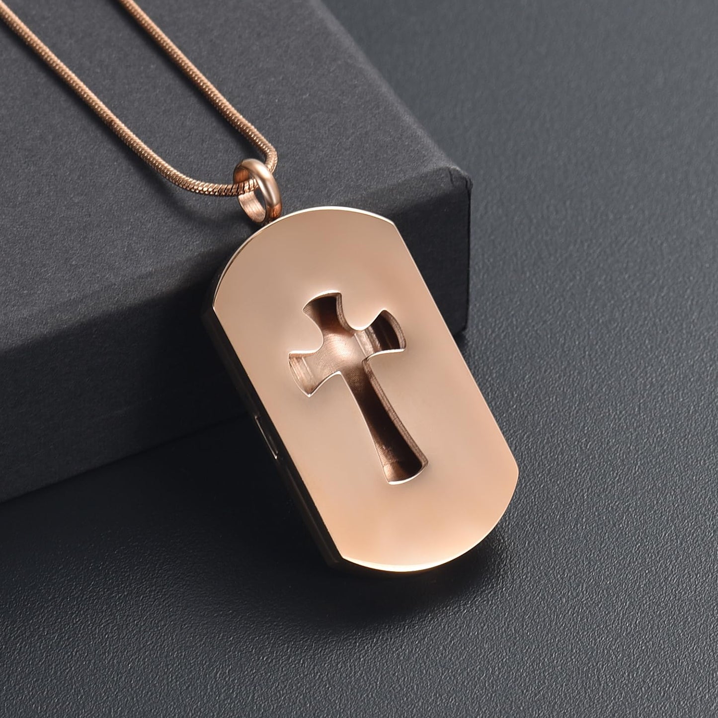 Cross Essential Oil Diffuser Necklace Aromatherapy Pendant Locket Jewelry Stainless Steel Perfume Necklace| 22 Adjustable Chain| 12 Refill Pads| Gift Box