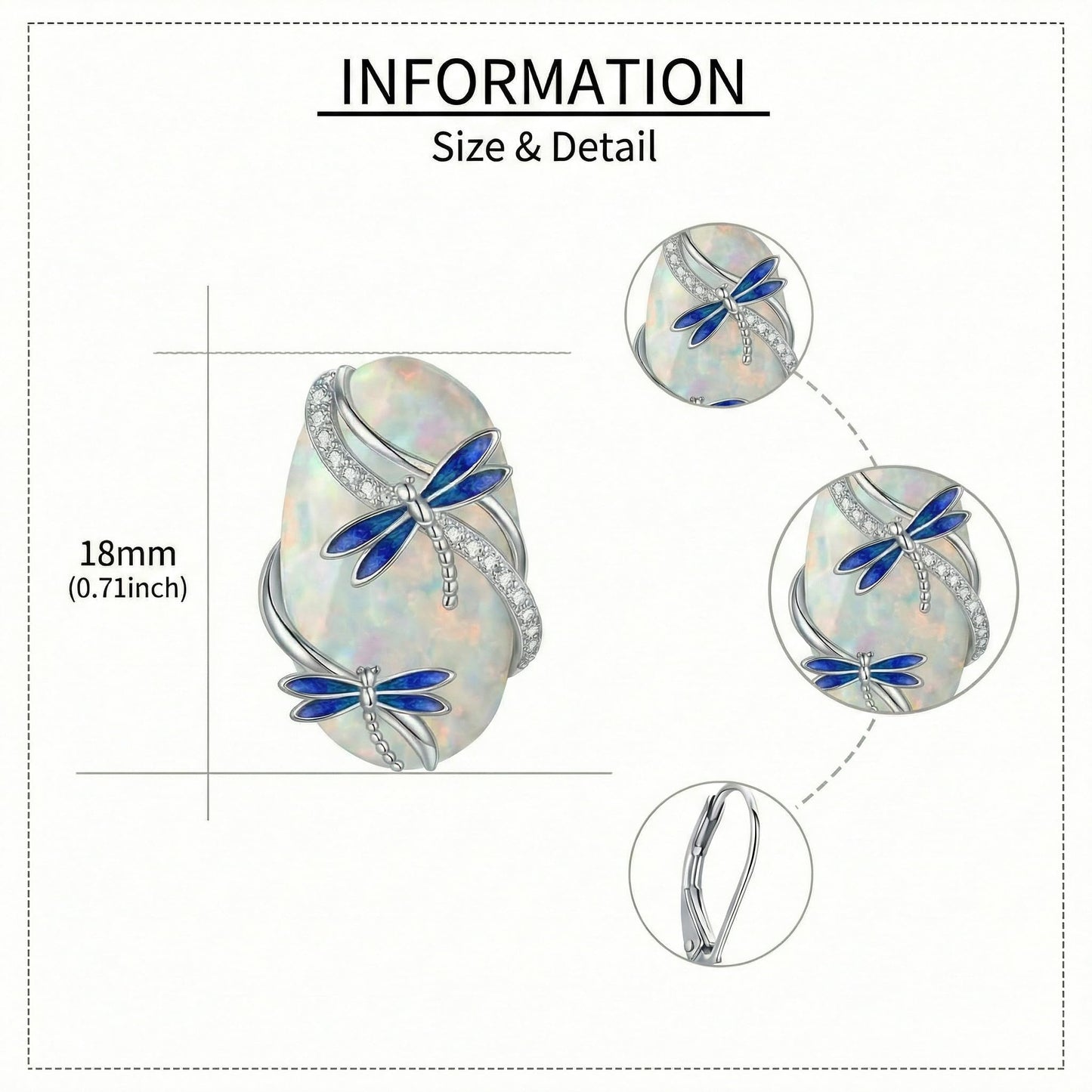 ONEFINITY Opal Dragonfly Earrings Opal Earrings Dragonfly Jewelry Gifts for Women