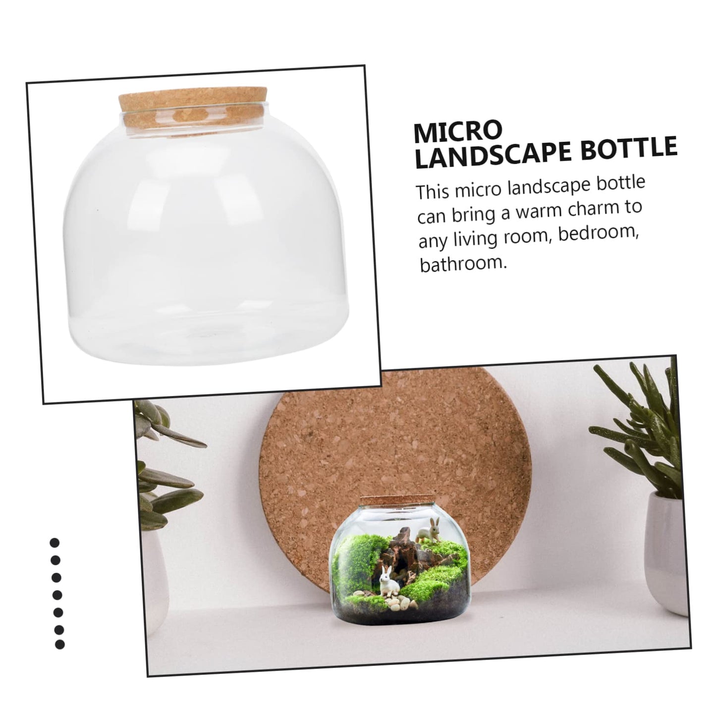 FUNOMOCYA Plant Terrariums Micro Landscape Bottle Glass Bottle Decor DIY Room Plant