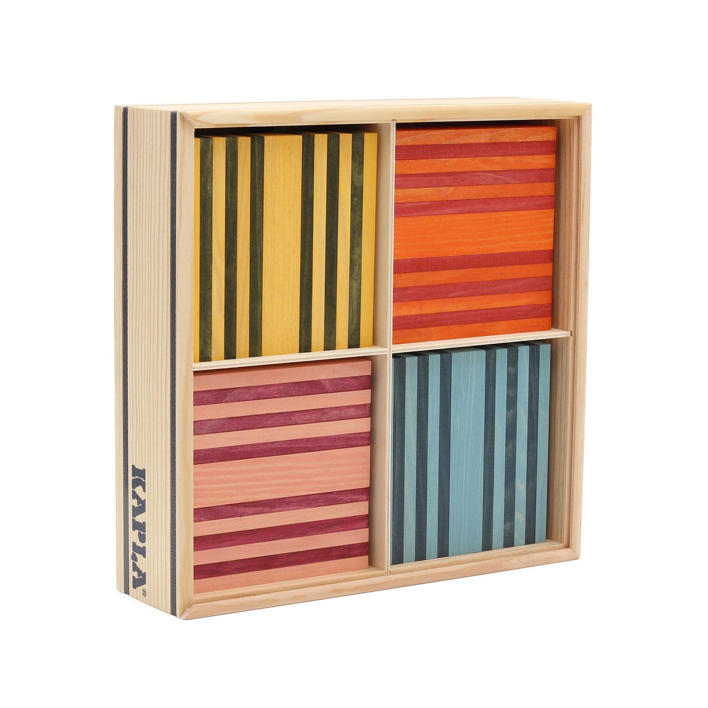 KAPLA 100 Octocolor Case - Wooden Construction Set 100 Colored Building Planks