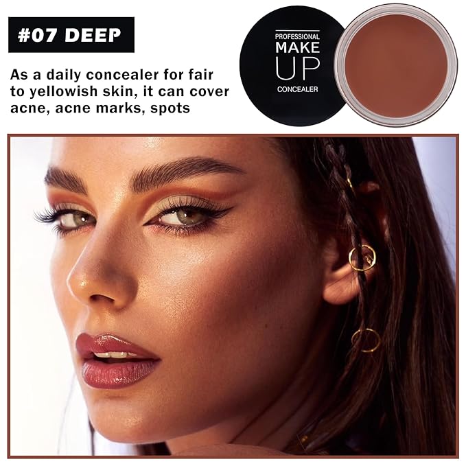 Under Eye Concealer for Dark Circles Color Corrector Pro Full Coverage Concealer de oieras Long-lasting Cover up Makeup - 07 DEEP