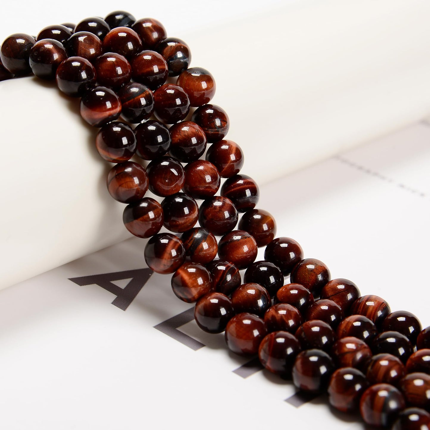 38Pcs Red Tiger Eye 10mm Beads Natural Stone Round Gemstone Genuine Real Stone for DIY Bracelet Jewelry String Making