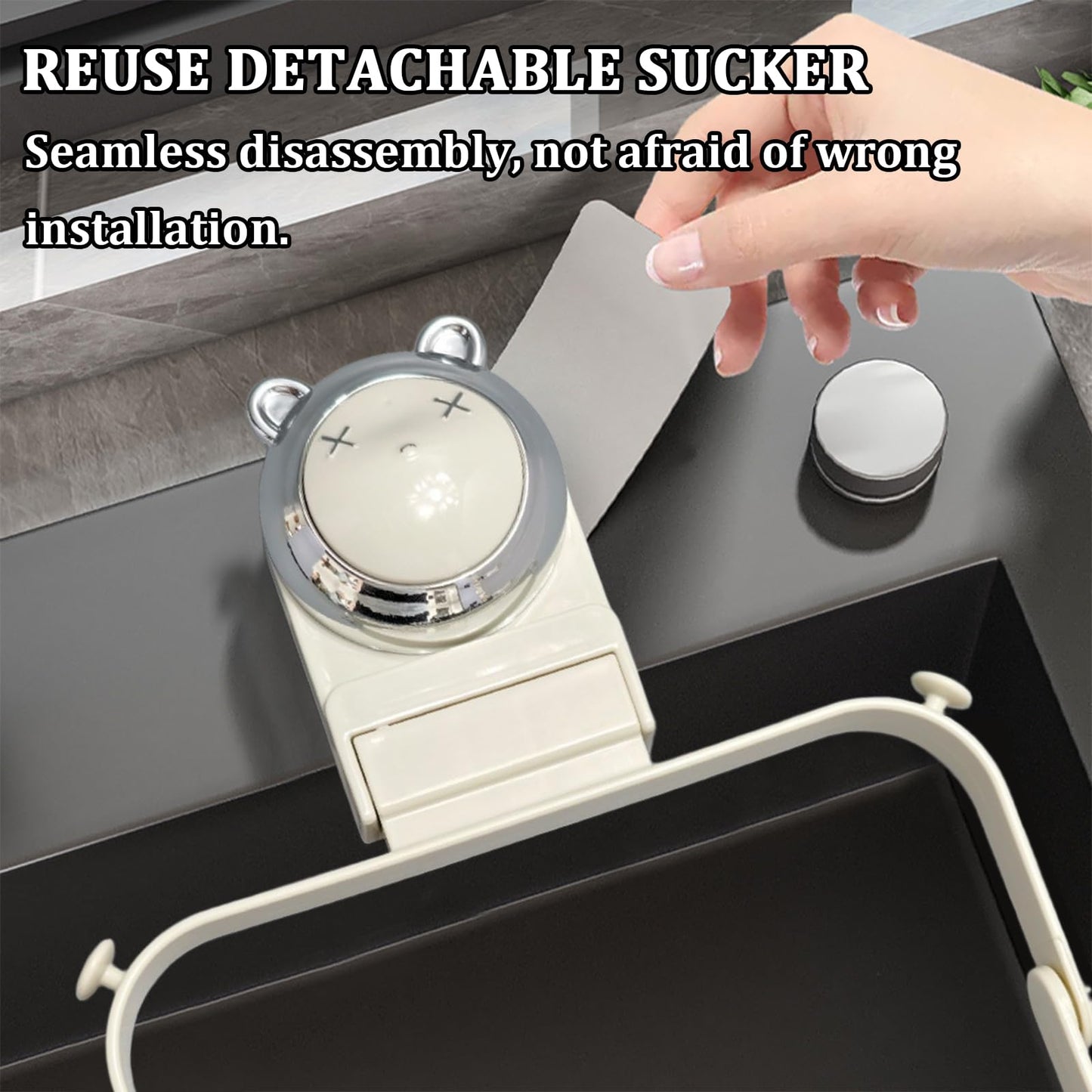 Foldable Kitchen Sink Strainer with Filter Mesh Bags, Food Waste Filter Basket, Suction Cup Folding Washing Vegetables and Fruits Drying Bag Holder (White)