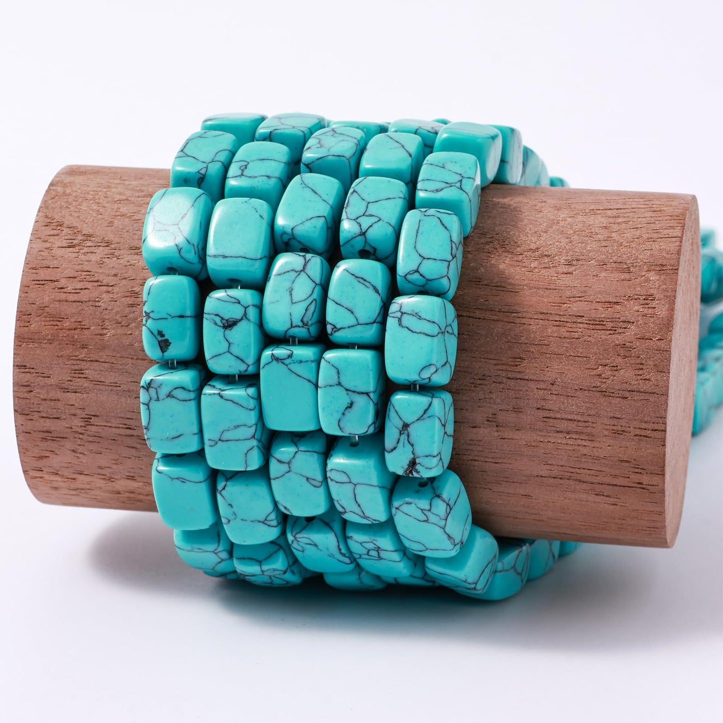 Natural Large Blue Turquoise Cube Stone Beads 8x11mm 38cm/str Loose Semi Gemstone Stone Square Beads for Making Bracelets Necklace