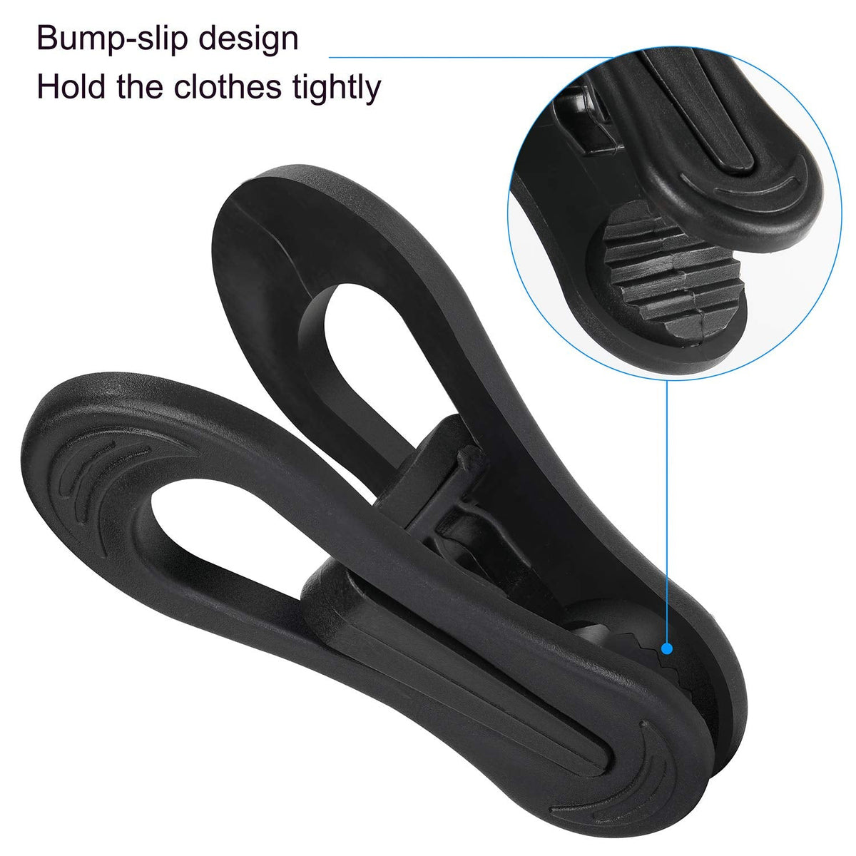 Black Plastic Hanger Clips (24 Count)