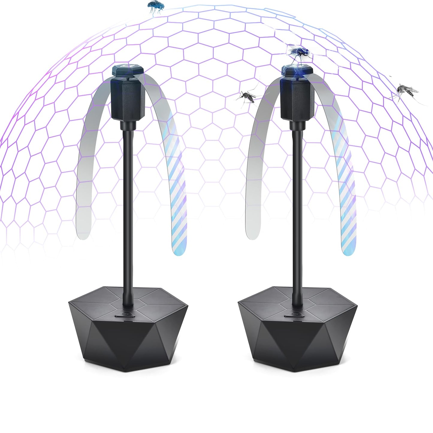 GUIDOT Fly Bug Fans for Food Tables, Fly Control Spinner Table Top Keep Flies Away from Patio Picnic Party Restaurant Kitchen Camping and BBQ