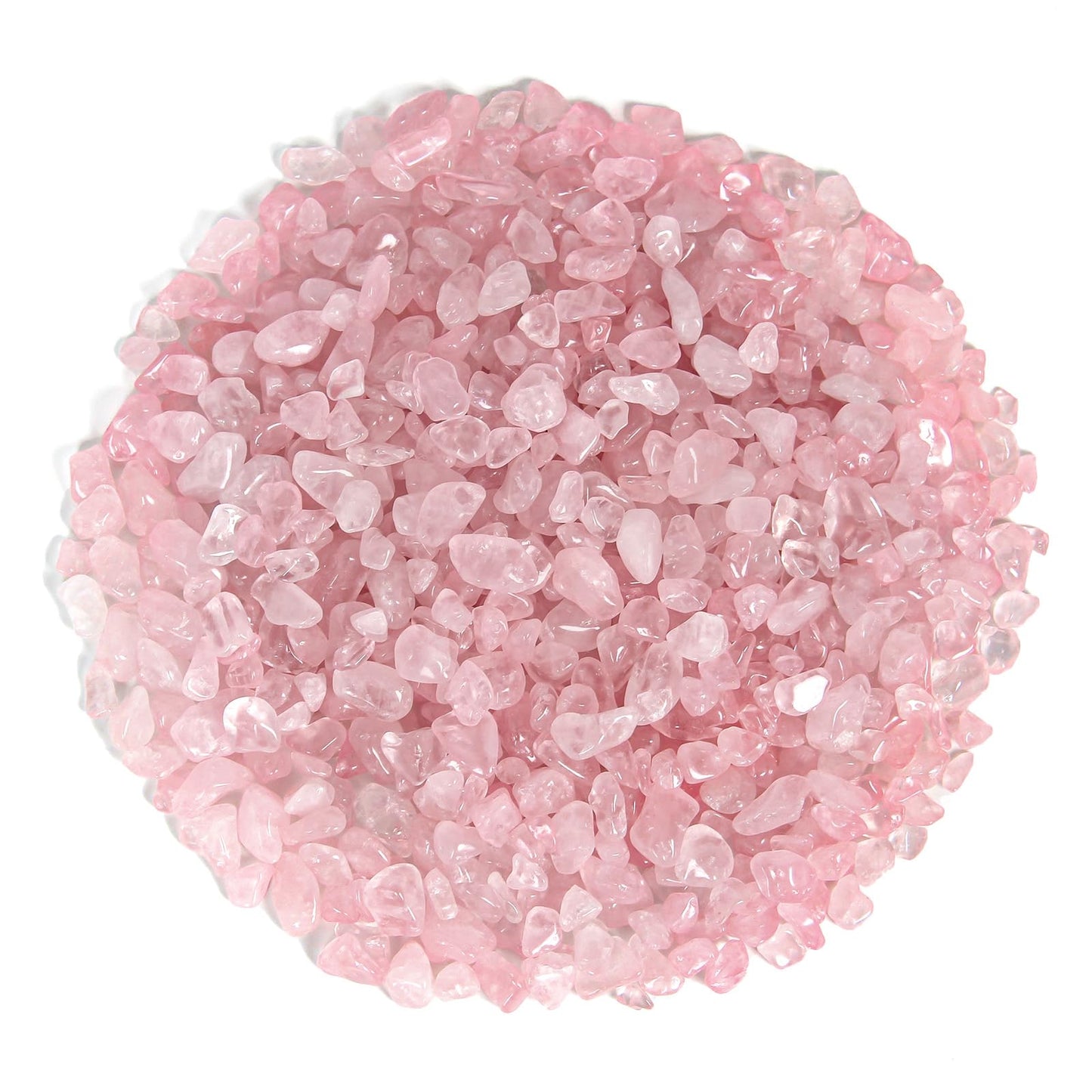 1.1lb Natural Crushed Rose Quartz Crystal Tumbled Chips-Healing Crystals Chips Bulk, Crushed Crystal Gemstones for Crafts, Beautiful Package for Gift (Rose Quartz)