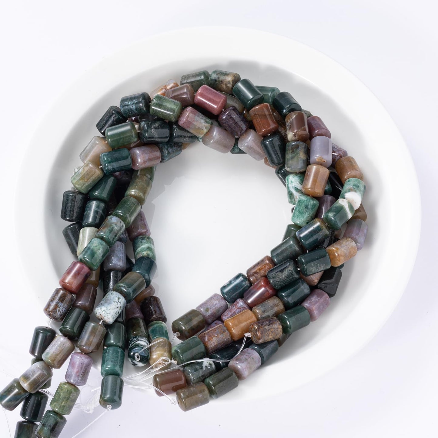 Natural Indian Agate Cylinder Tube Beads 10x14mm 38cm/str Loose Semi Gemstone Stone Beads for Making Bracelets Necklace