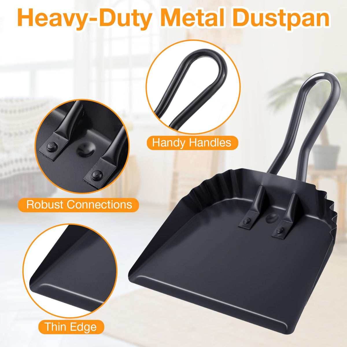 2 Pcs Heavy Duty Metal Dust Pans (2 Count)