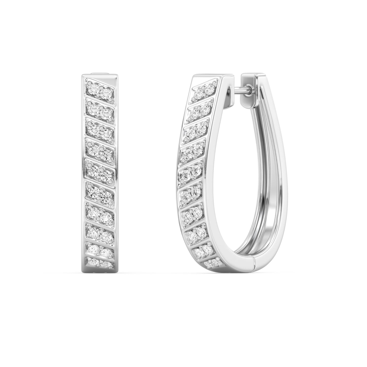 Gilded 1/2 ct. T.W. Lab Diamond (SI1-SI2 Clarity, F-G Color) and Sterling Silver Hoop Earrings