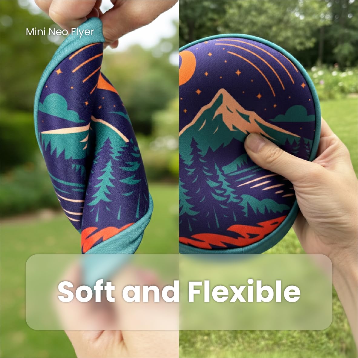 Soft Flying Disc Toy, Mini Lightweight SBR Foam Flyer, Flexible Safe Catch Frisbee for Indoor Outdoor Play (B)
