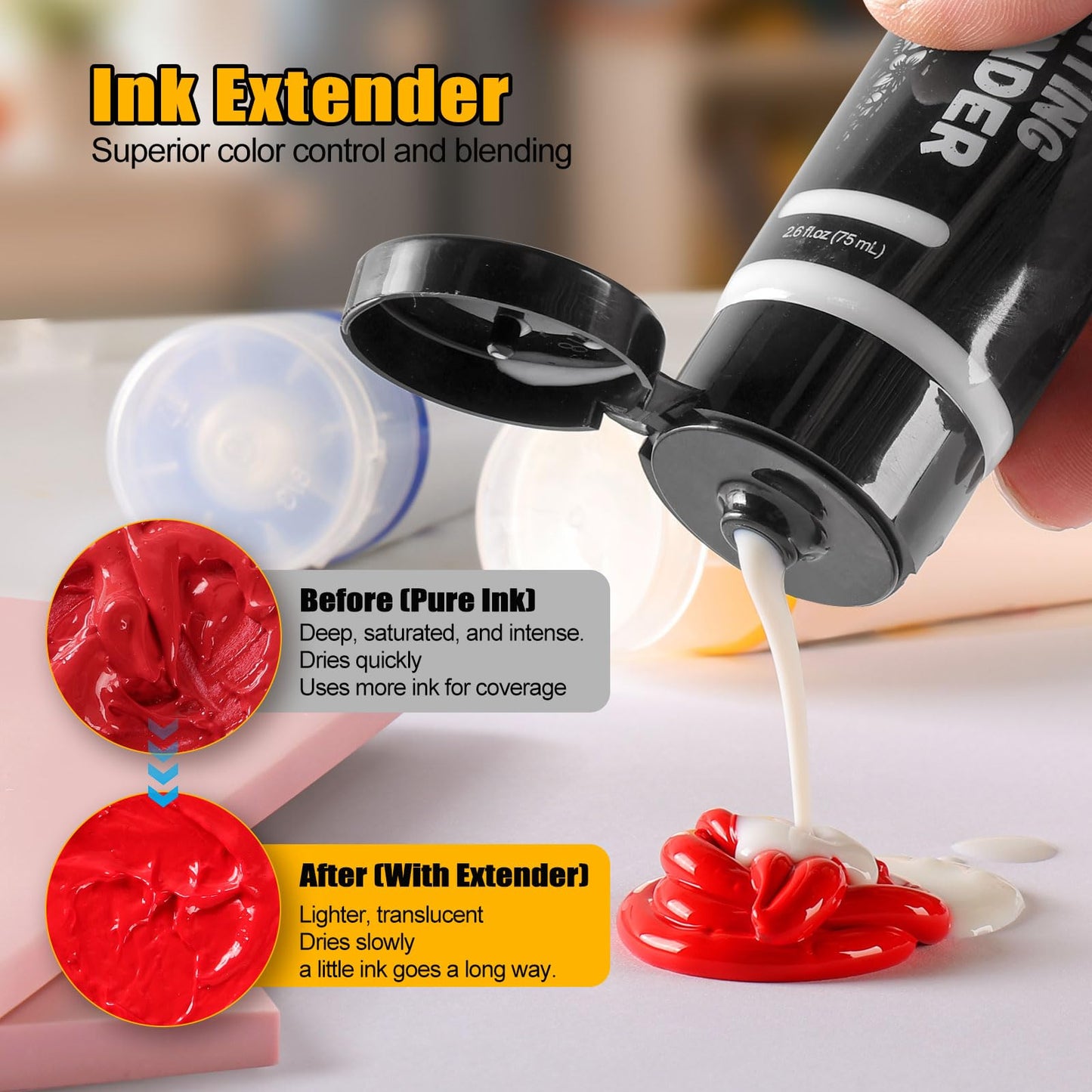 Bobblebro Linoleum Blocks for Printmaking, Stamp Making Carving Linocut Kit for Kids DIY Gift, Rubber Stamp Carving Screen Printing Kit with 4 Colors Block Printing Ink, Rubber Block, Linocut Tools