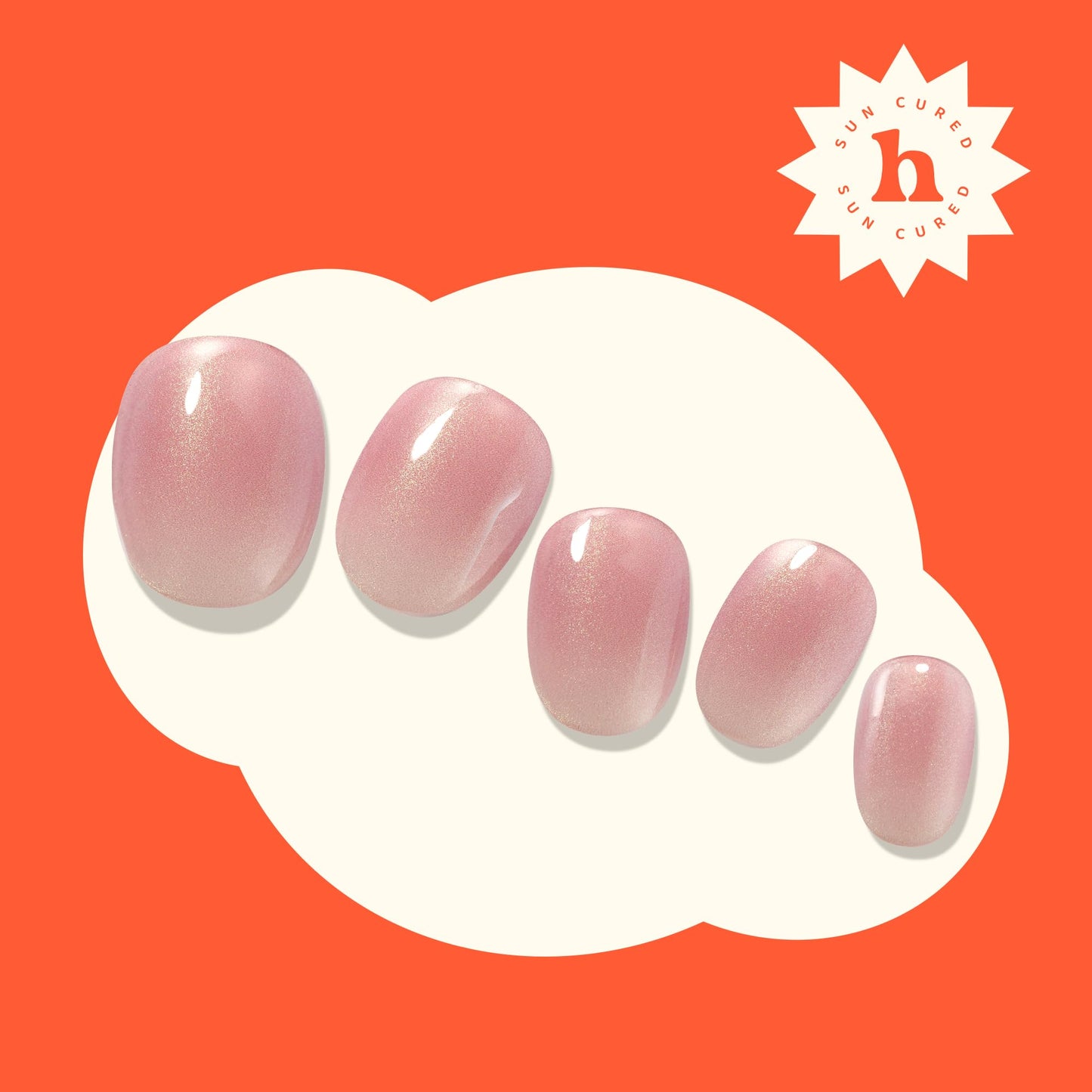 Heyhae Semi Cured Gel Nail Strips | No LED Lamp Needed | Glitter, Pink, Spring | Easy Apply & Remove, Salon Quality | Includes 28 Strips, 1 Prep Pads, Nail File & Wooden stick - Hey, Let's Go Shopping