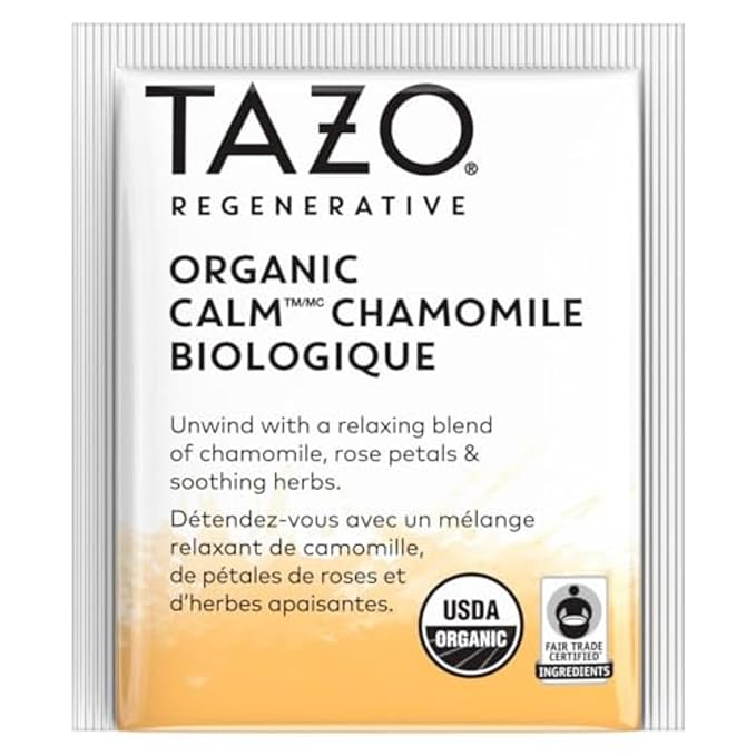 TAZO Calm Chamomile Herbal Tea Bags, Caffeine Free, 96 Total Tea Bags (16ct - Pack of 6)