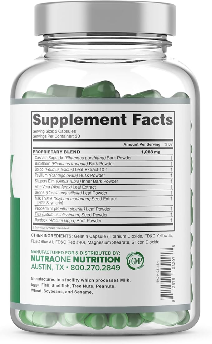 NutraOne DetoxOne 30 Day Extra Strength Detox Cleanse Supports Healthy Digestive Function And Weight Loss| Promotes Detoxification, Increases Energy & Improves Nutrient Absorption*