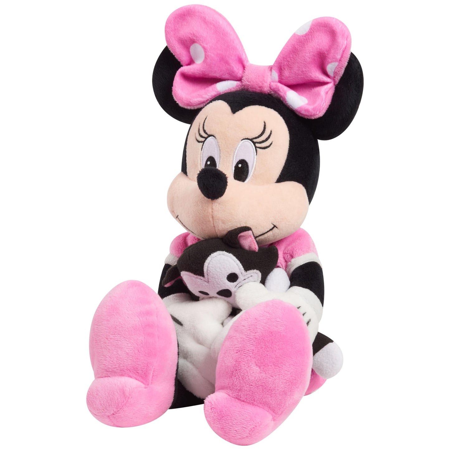 Disney Classics Lil Friends Minnie Mouse and Figaro 16.5-inch Large Plushie Stuffed Animal, Kids Toys for Ages 2 Up by Just Play