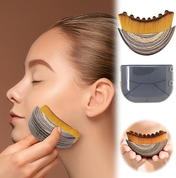 2PCS Lymphatic Contour Face Brush,Contour Face Brush for Lymphatic Drainage,Dry Lymphatic Drainage Massager,Ergonomically Designed to Fit The Skin Precisely