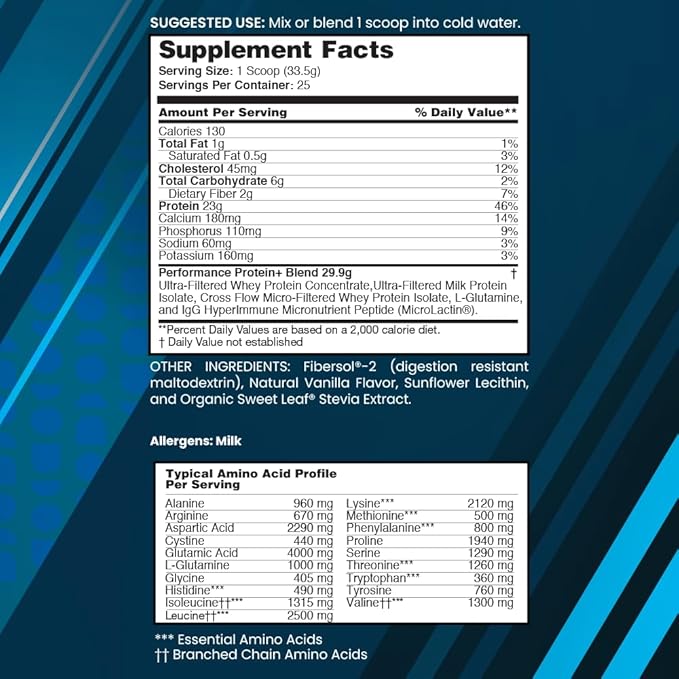 nbpure Performance Protein+: Natural Protein Blend- 23g Whey Isolate & Concentrate + Milk Protein Isolate– Clean, Healthy Protein Powder – Nothing Artificial, Vanilla