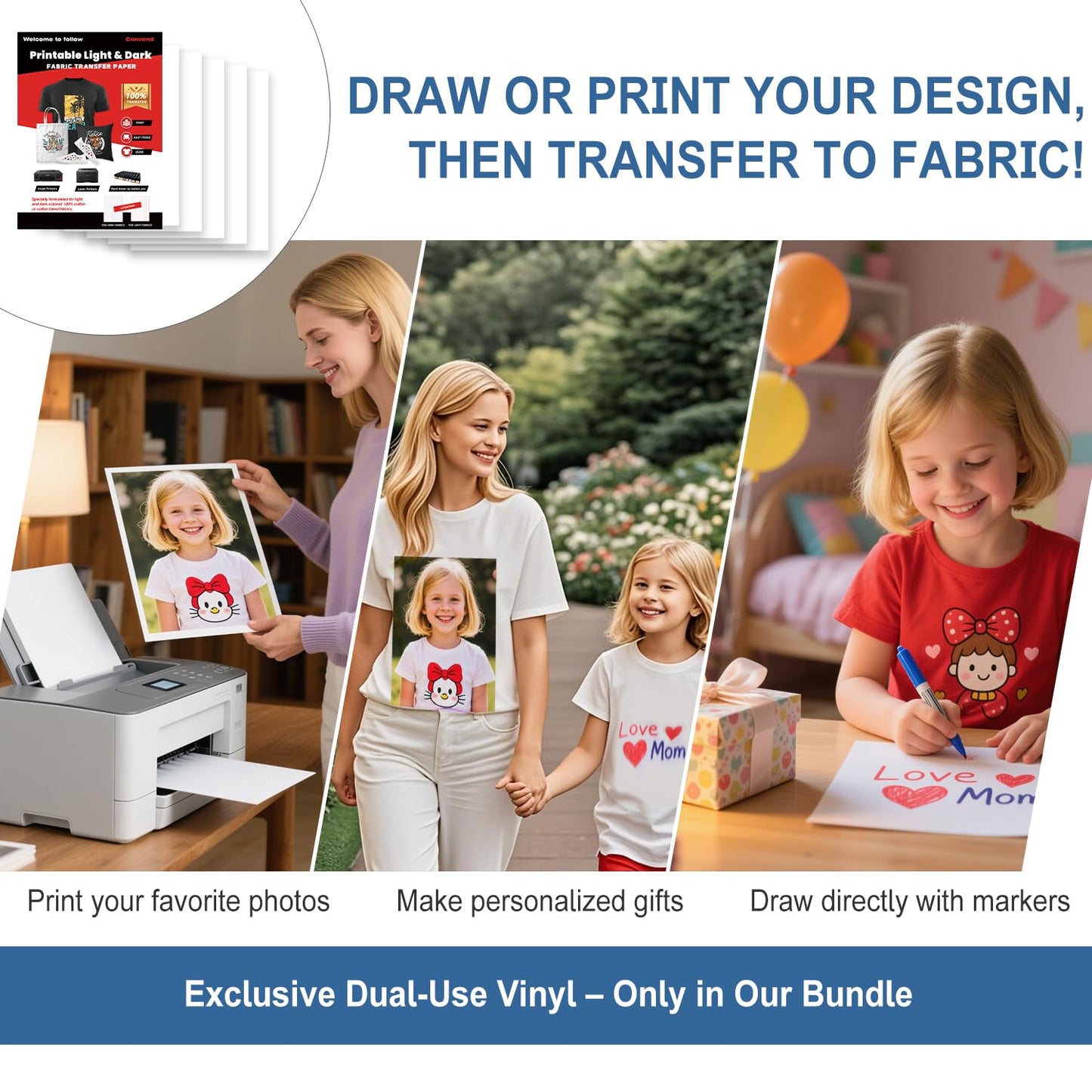 Convend All-in-One Starter Bundle for Maker and Explore Air Cutting Machine - Craft Kit with Weeding Tools, HTV Vinyl, Permanent Vinyl, LED Light Pad, Paper Cutter for Crafting Projects